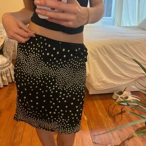 Black & White Polka Dot Midi Skirt